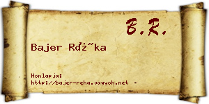 Bajer Réka névjegykártya